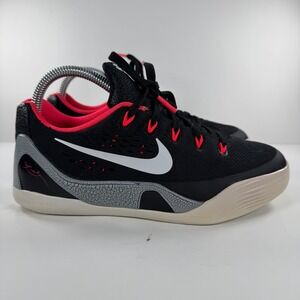 Nike Kobe 9 EM Low Laser Crimson Black Grey White 653593-001‎ Mens 4.5Y